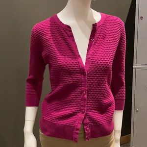 Fuscia textured cardigan